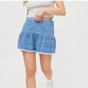 Urban Ruffle Denim Skirt